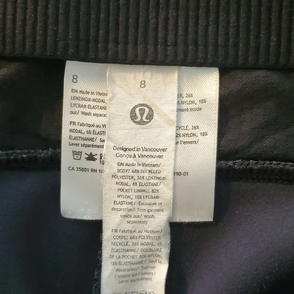 NWOT Lululemon Brushed Softstreme Rib Zip Flare Pants, 32.5